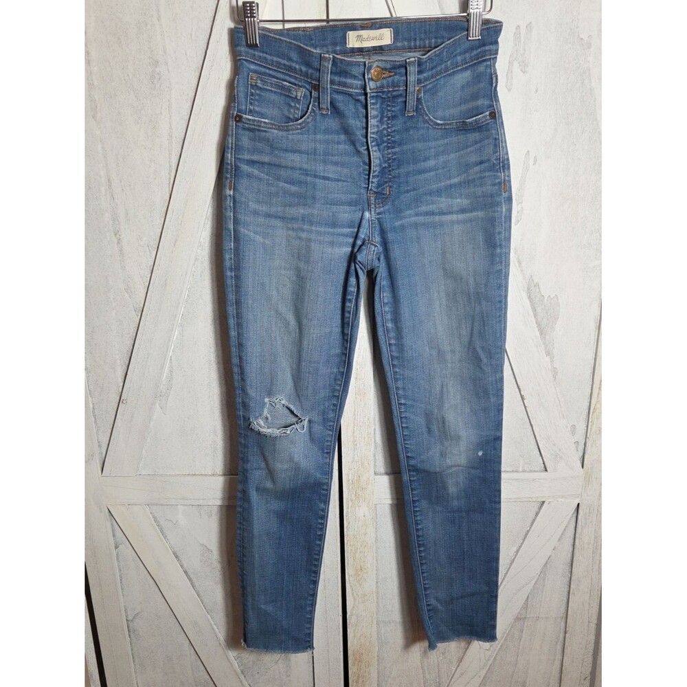 Madewell 9" High Rise Skinny Distressed Jeans Size 25
